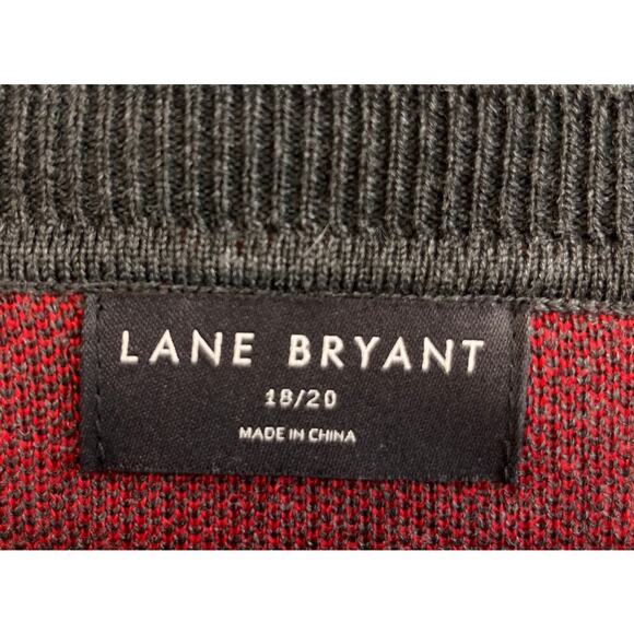 Lane Bryant Womens 18/20 Gray Red "Joy" Holiday Sweater Long Sleeve Casual r - Picture 3 of 7